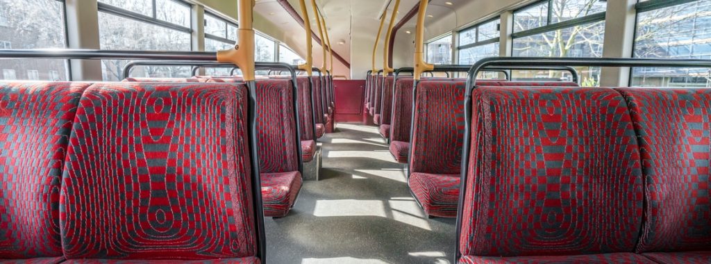 Empty seats in double decker bus